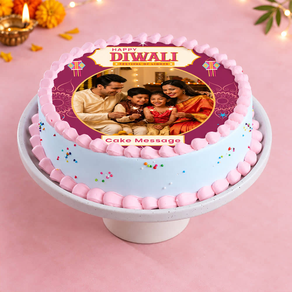 Personalised Happy Diwali Photo Cake