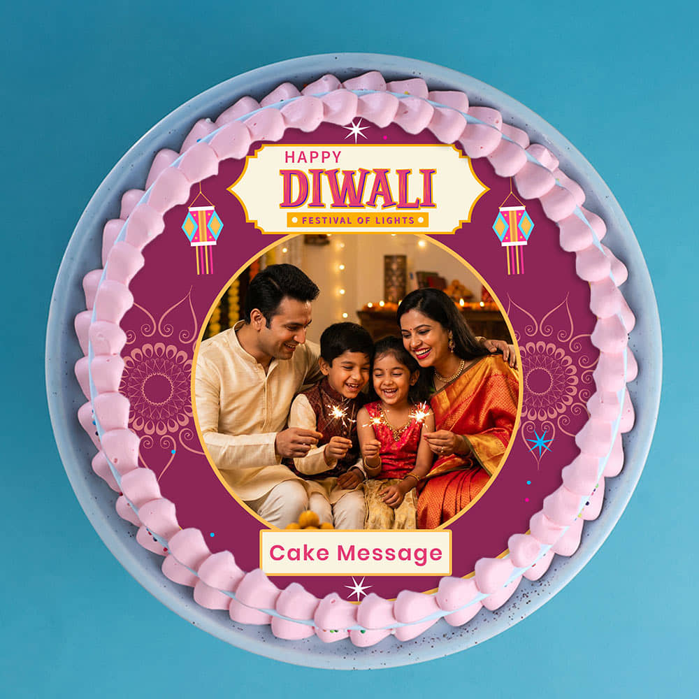 Personalised Happy Diwali Photo Cake