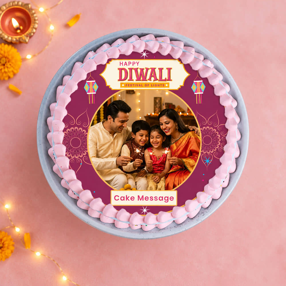 Personalised Happy Diwali Photo Cake