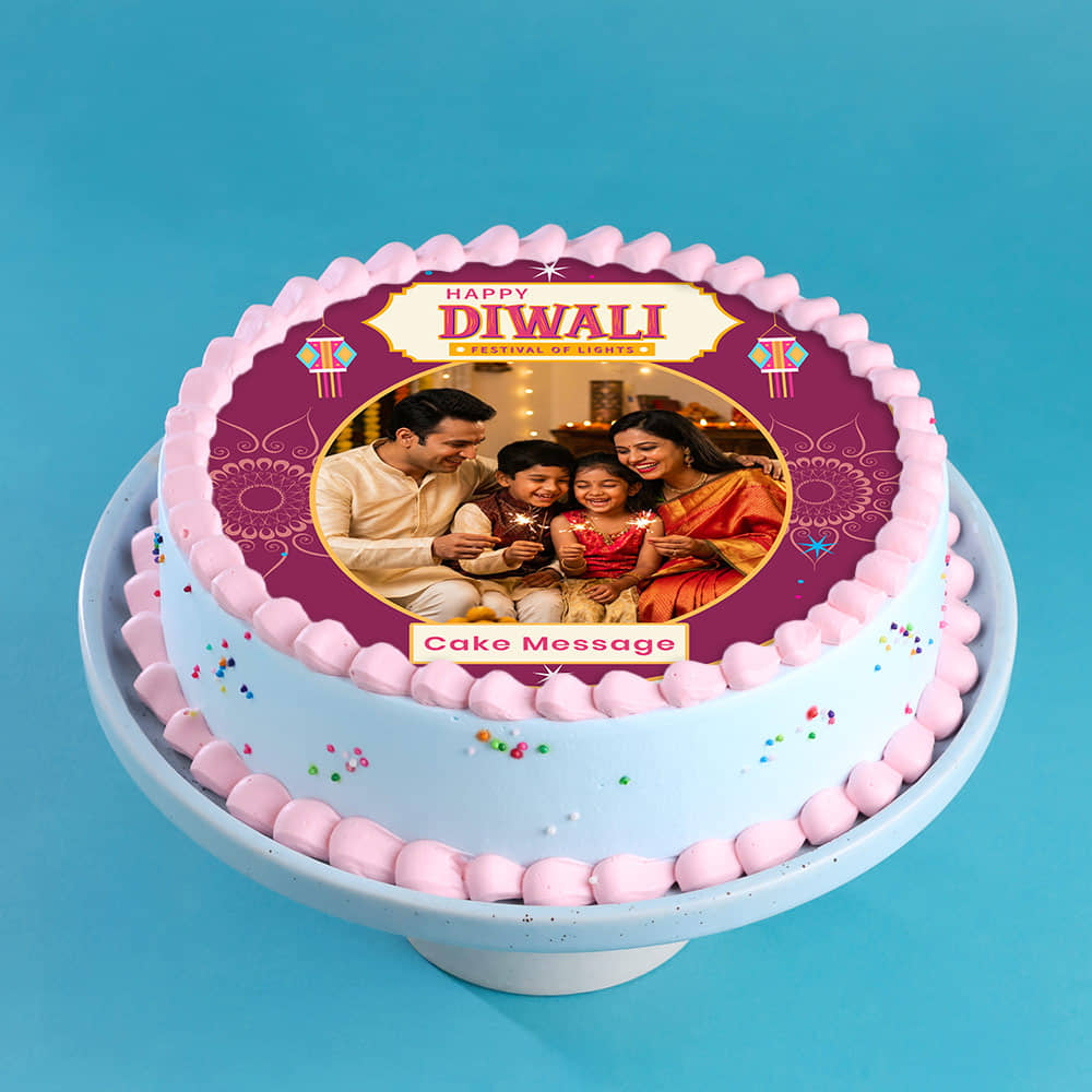 Personalised Happy Diwali Photo Cake