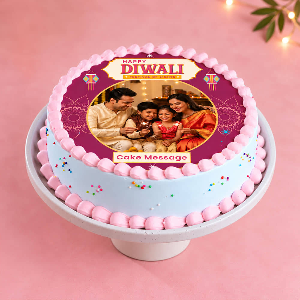 Personalised Happy Diwali Photo Cake
