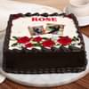 Front View Personalised Rose Photo Cake