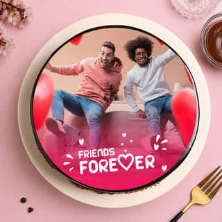 Front View of Friendship Day Photo Cake