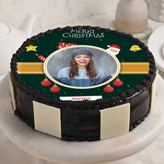 Merry Christmas Photo Cake 2024