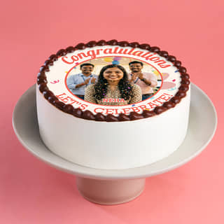 Side view of Congratulations Personalised Cake