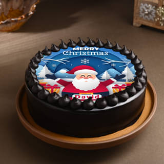 Round Photo Christmas Cake