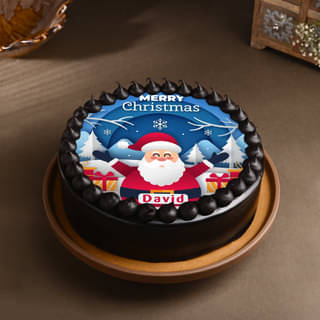 Round Photo Christmas Cake