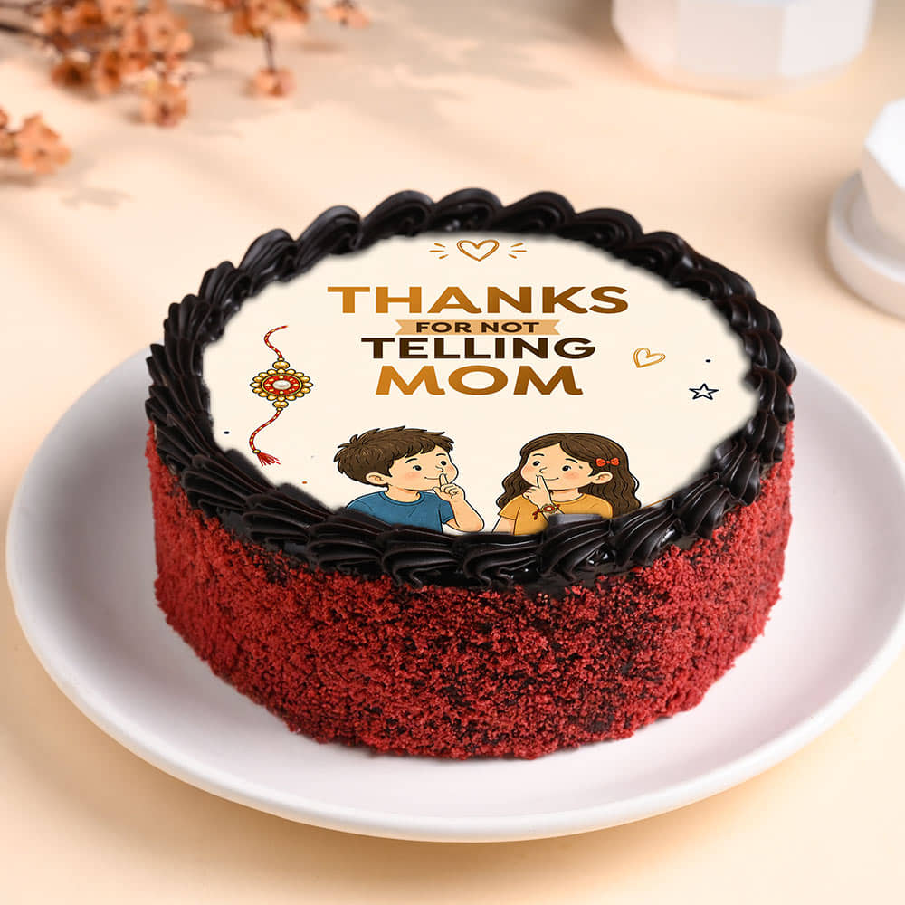 Photo Cake With A Designer Rakhi Front View of Photo Cake With A Designer Rakhi