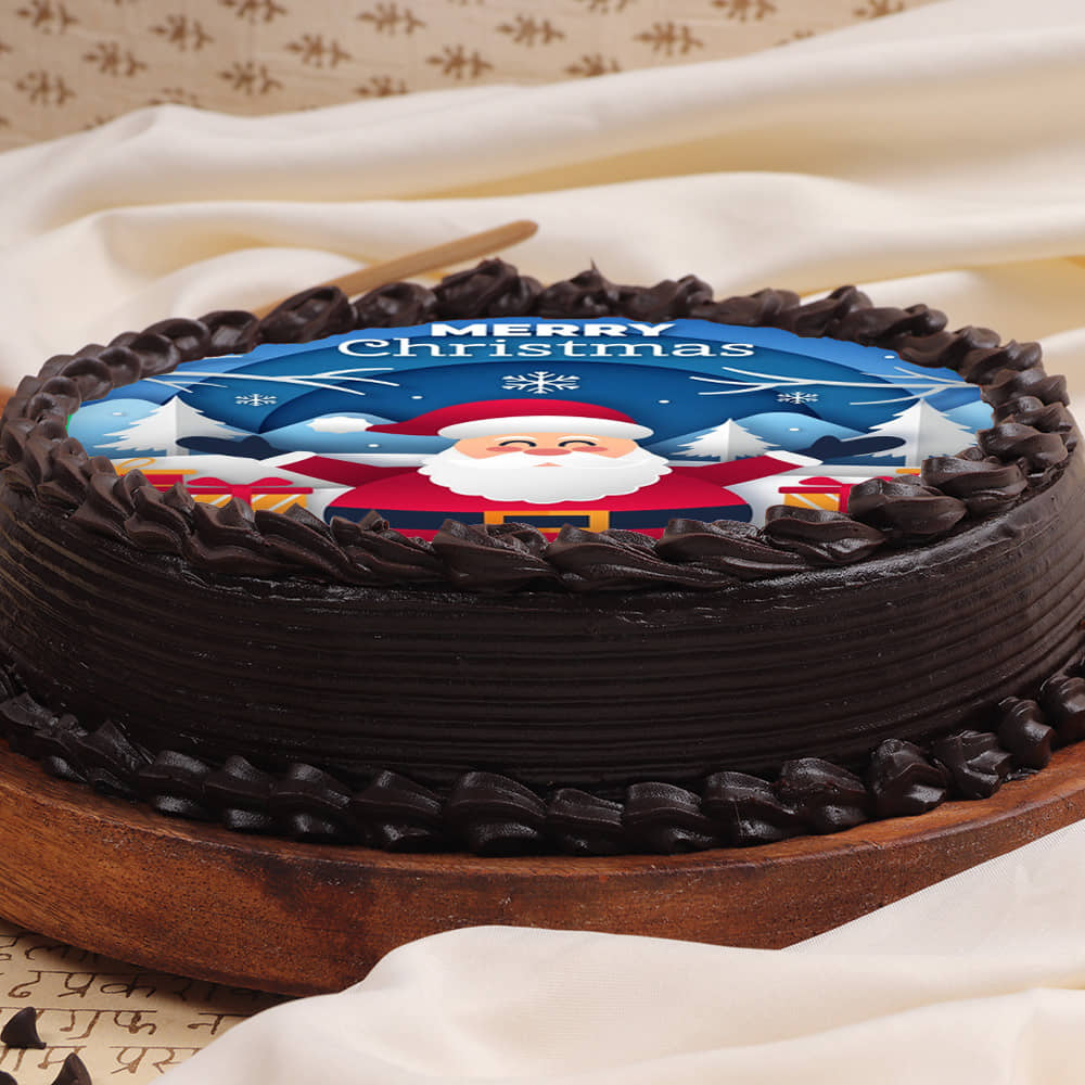 Round Photo Christmas Cake