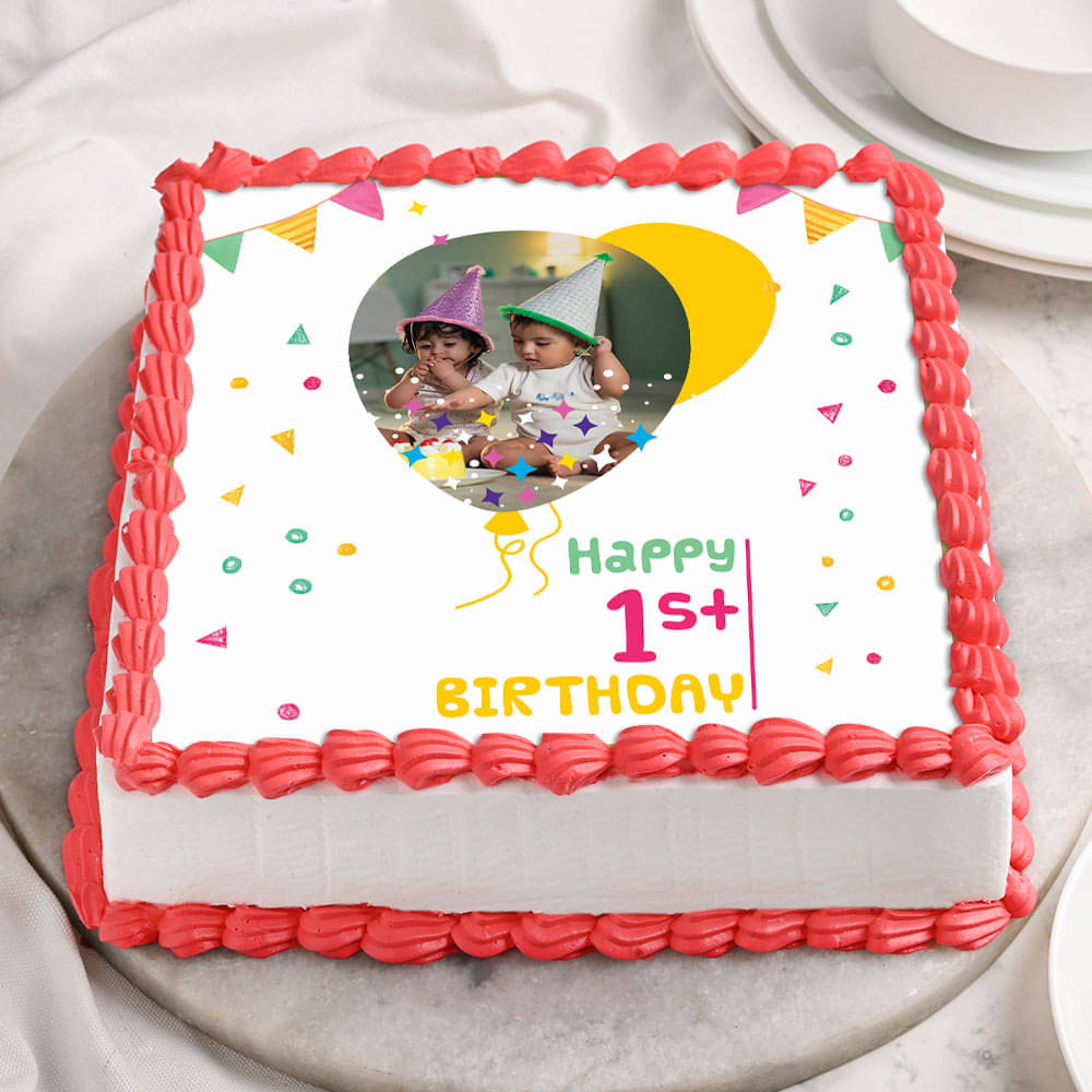 Birthday Cake for Oneyearold Baby Stock Image  Image of colors circles  16918265
