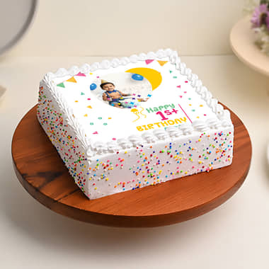 Photo One Year Bday Cake