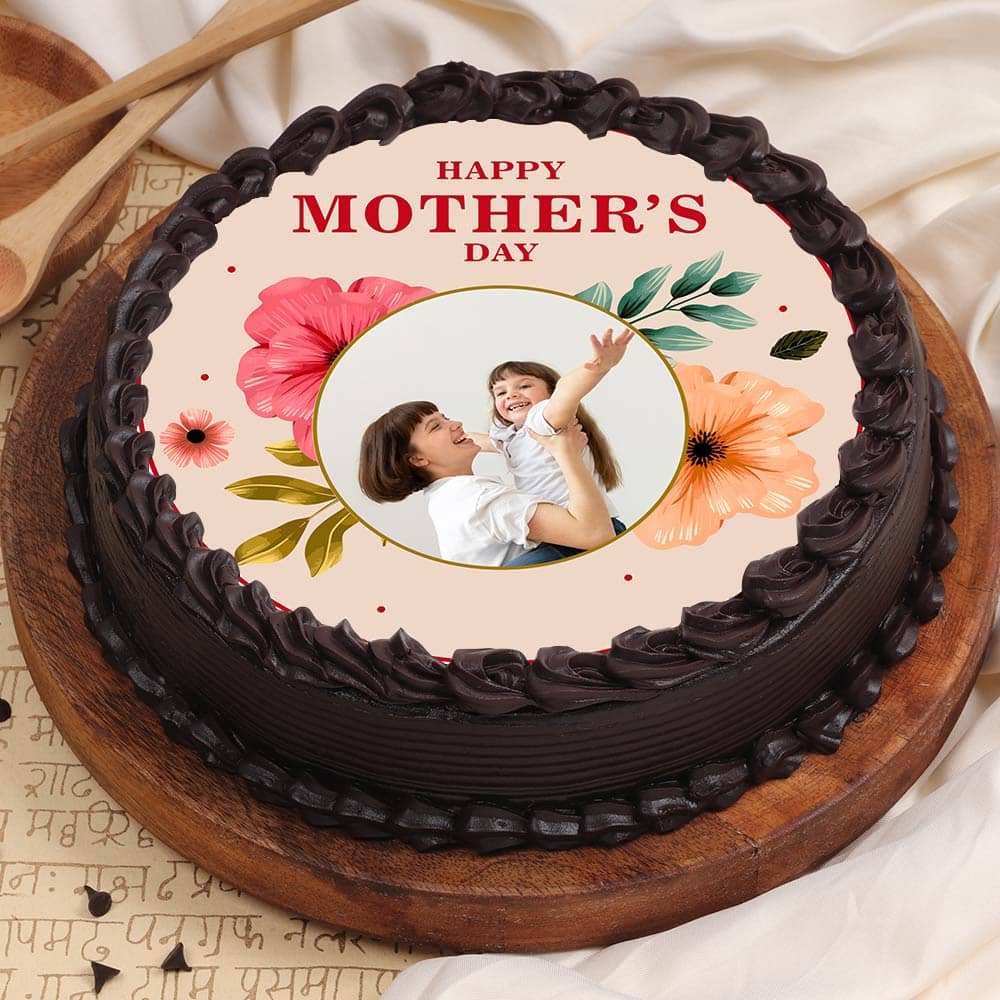 Round Mothers Day Photo Cake