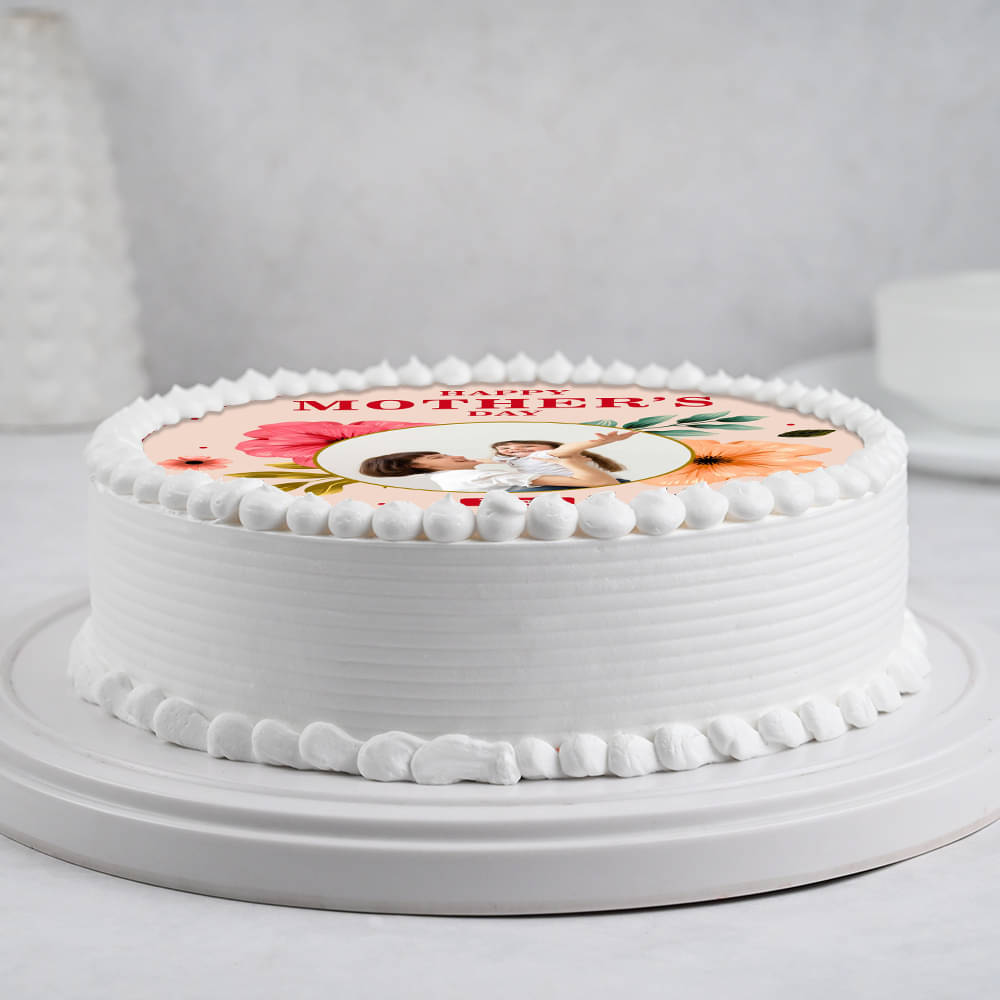 Round Mothers Day Photo Cake