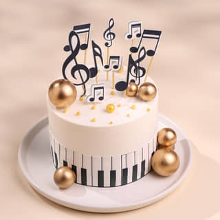 Front View of Piano Keys Musical Cake Front View of Piano Keys Musical Cake