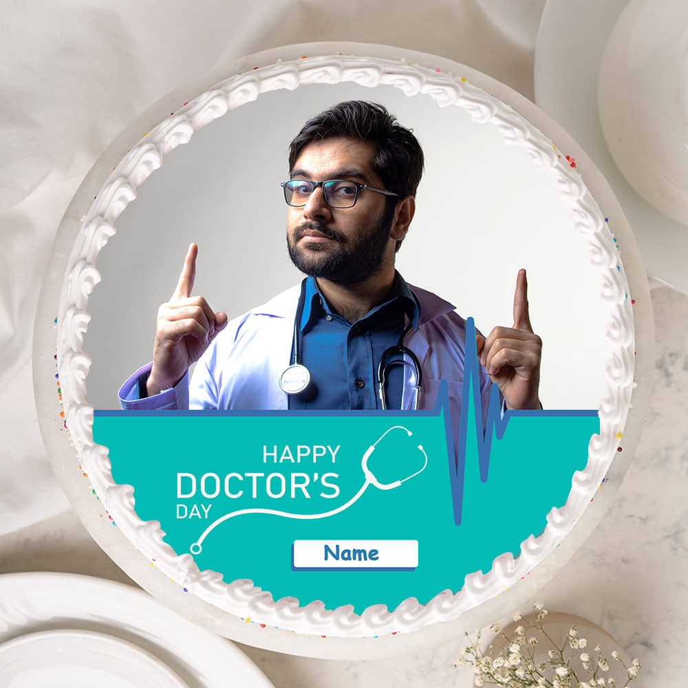 Top View of Doctor Picture Poster Cake For Doctors Day