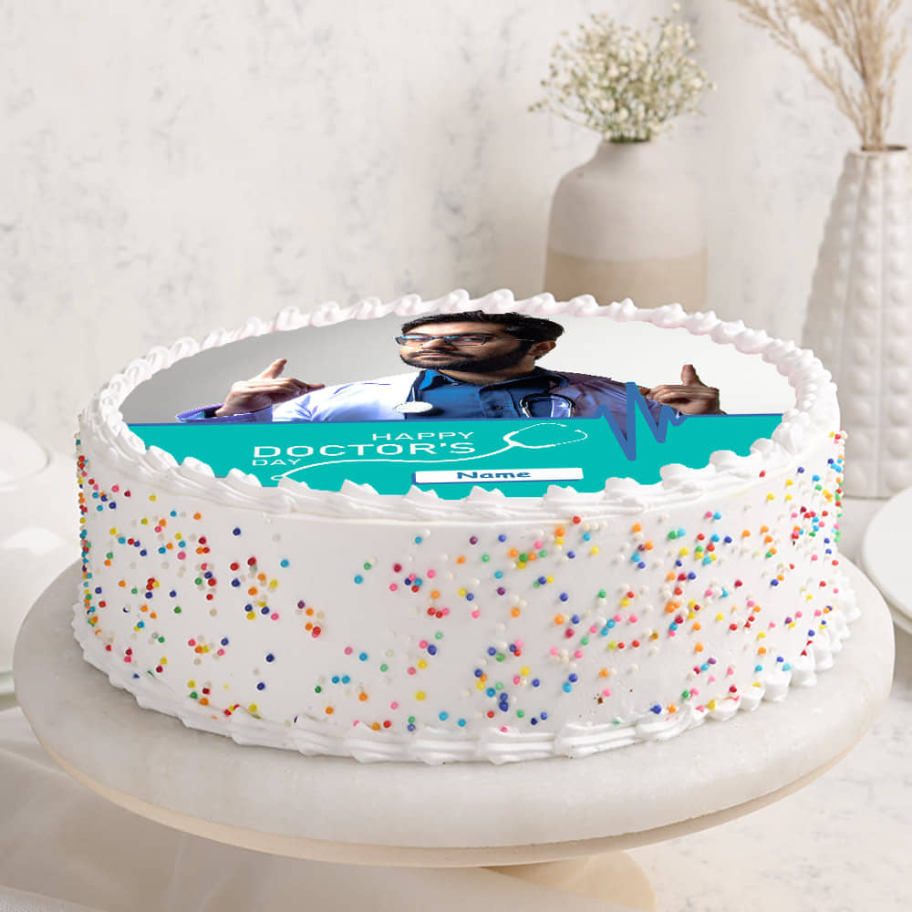 Side View of Doctor Picture Poster Cake For Doctors Day