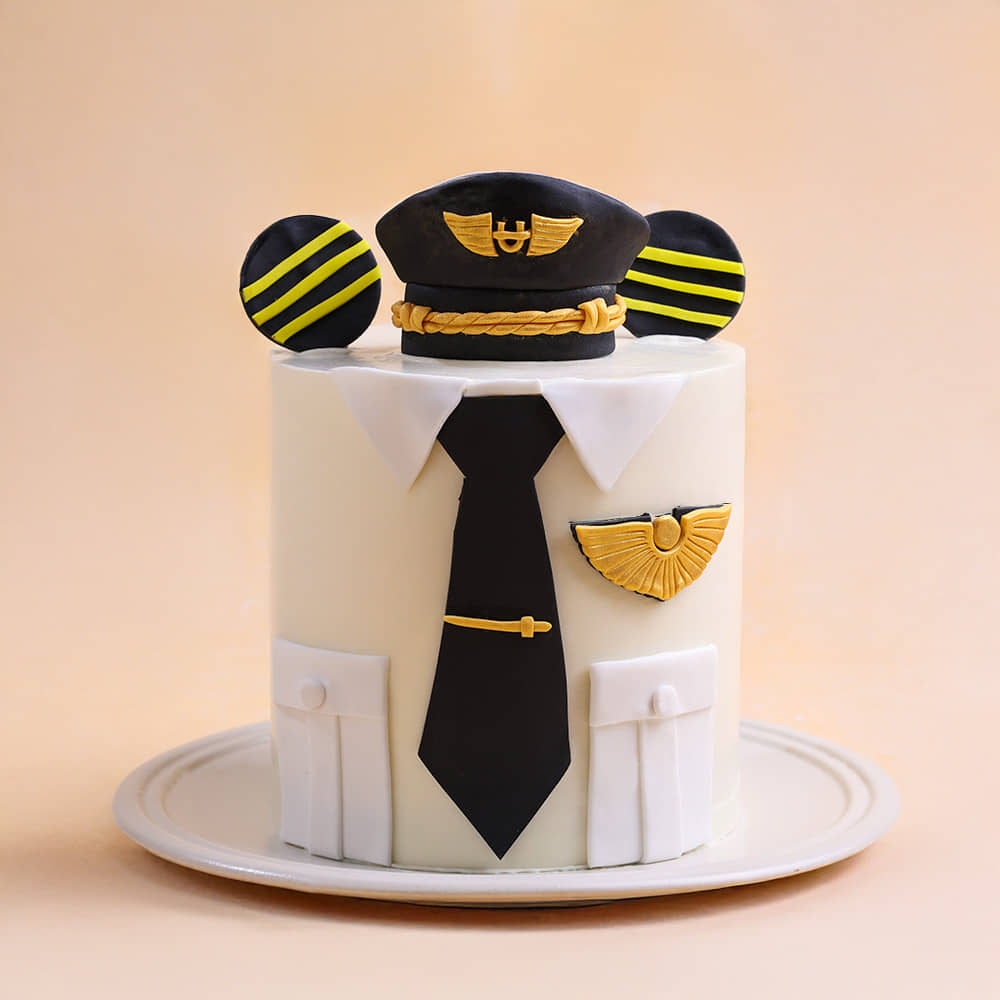 Pilot Uniform Themed Cake