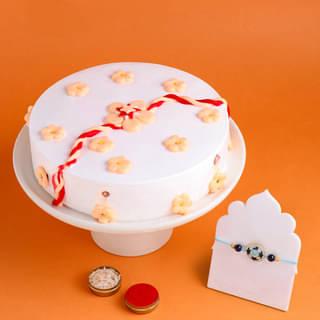 Pineapple Cake With Rakhi Pineapple Cake With Rakhi