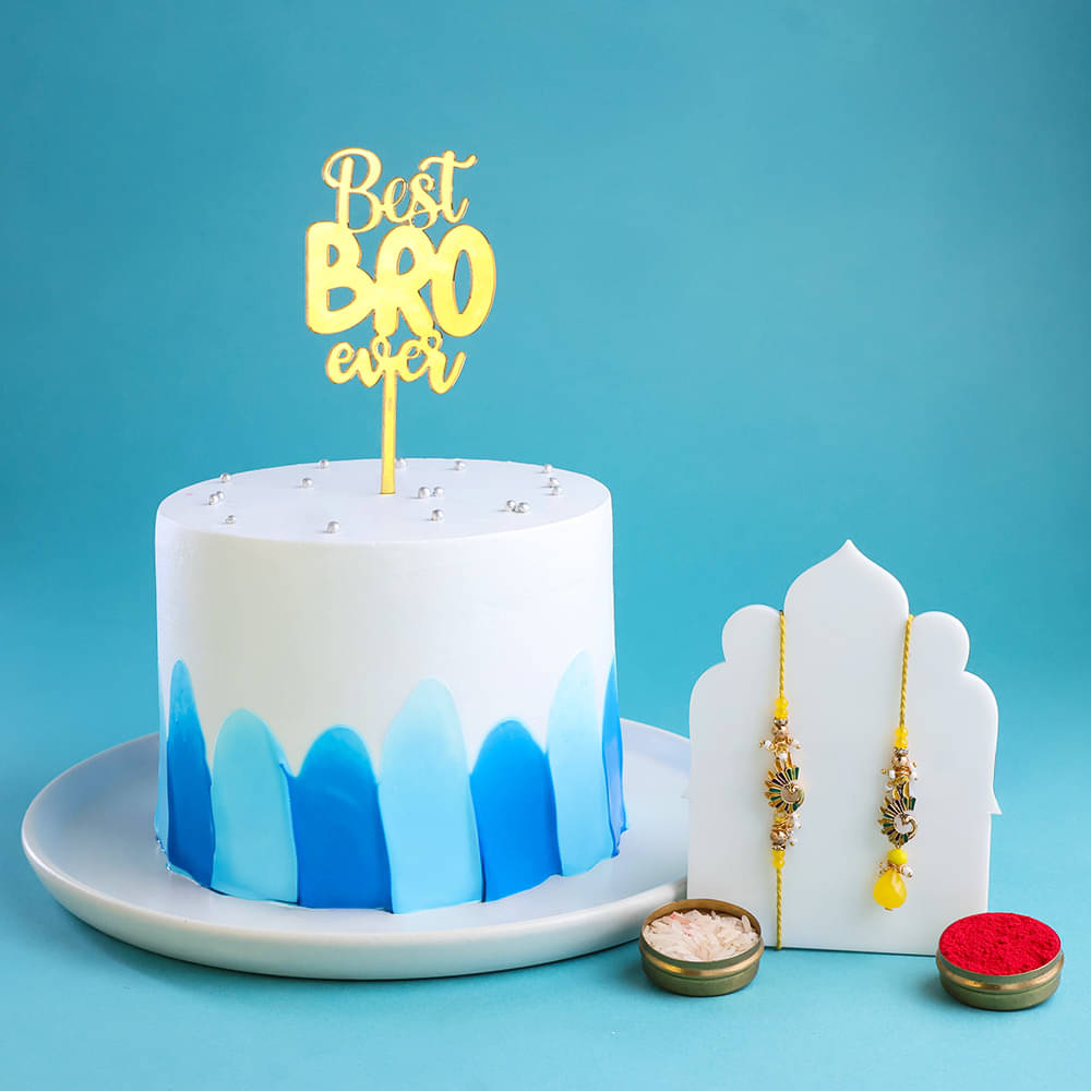 Pineapple Cake And Bhaiya Bhabhi Rakhi Set