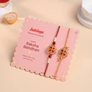 Pineapple Cake N Bhaiya Bhabhi Rakhi Set Online