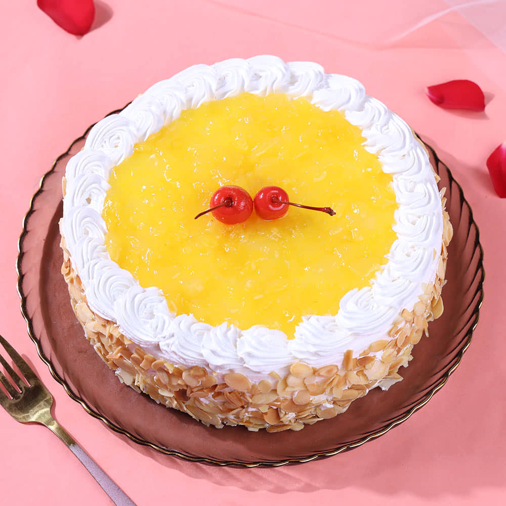 Top View of Pineapple Love Delight Cake