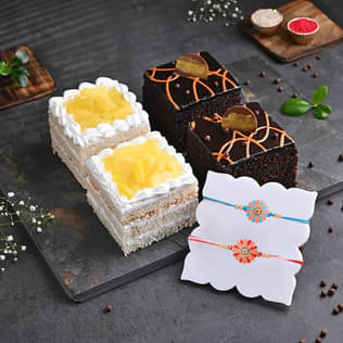 Pineapple N Truffle Pastries With VIbrant Rakhis Pineapple N Truffle Pastries With VIbrant Rakhis