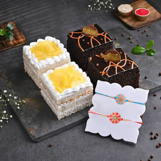 Pineapple N Truffle Pastries With VIbrant Rakhis