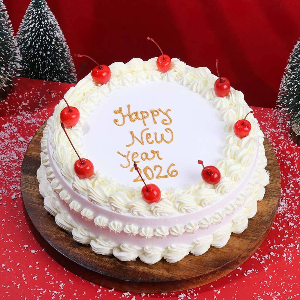 Top View Pineapple New Year Cake