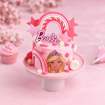 Pink Barbie Theme Cake