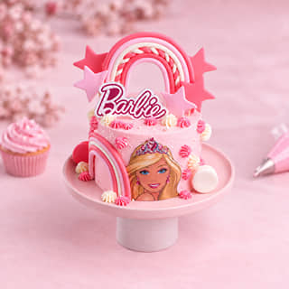 Pink Barbie Theme Cake Pink Barbie Theme Cake