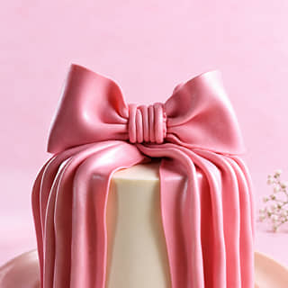 Pink Bow Bridal Cake Pink Bow Bridal Cake