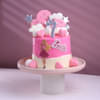 Pink Cloudy Barbie Theme Cake