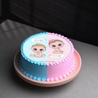 Pink N Blue Baby Shower Theme Cake Online 