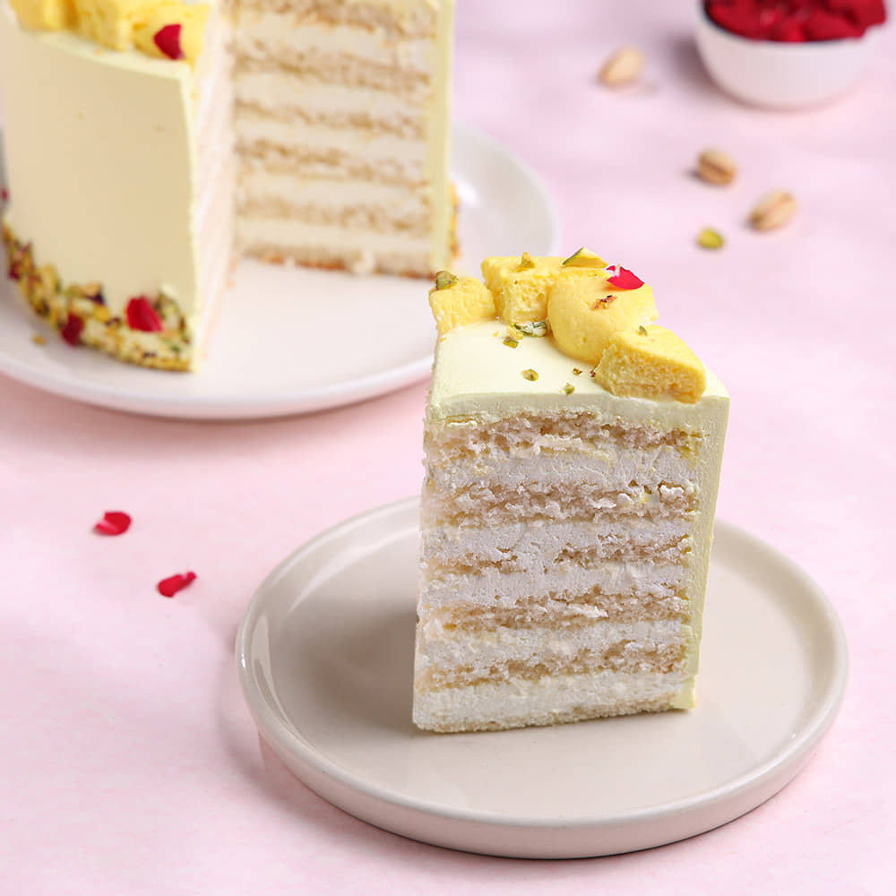 Rose Petals N Pistachio Rasmalai Cake Rose Petals N Pistachio Rasmalai Cake