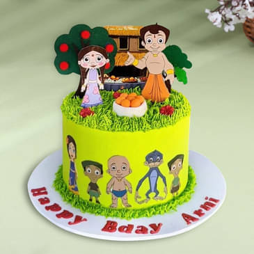 Playful Chhota Bheem Theme Cake