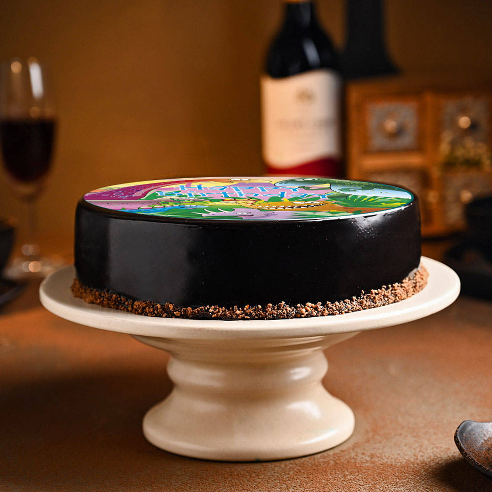 Playful Dinosaur Photo Cake Order Playful Dinosaur Photo Cake Online