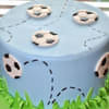 Zoomed View of  Playful Football Theme Fondant Cake