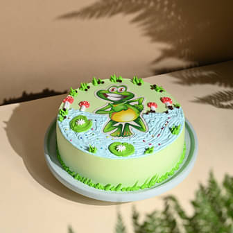 Playful Frog Paradise Cake