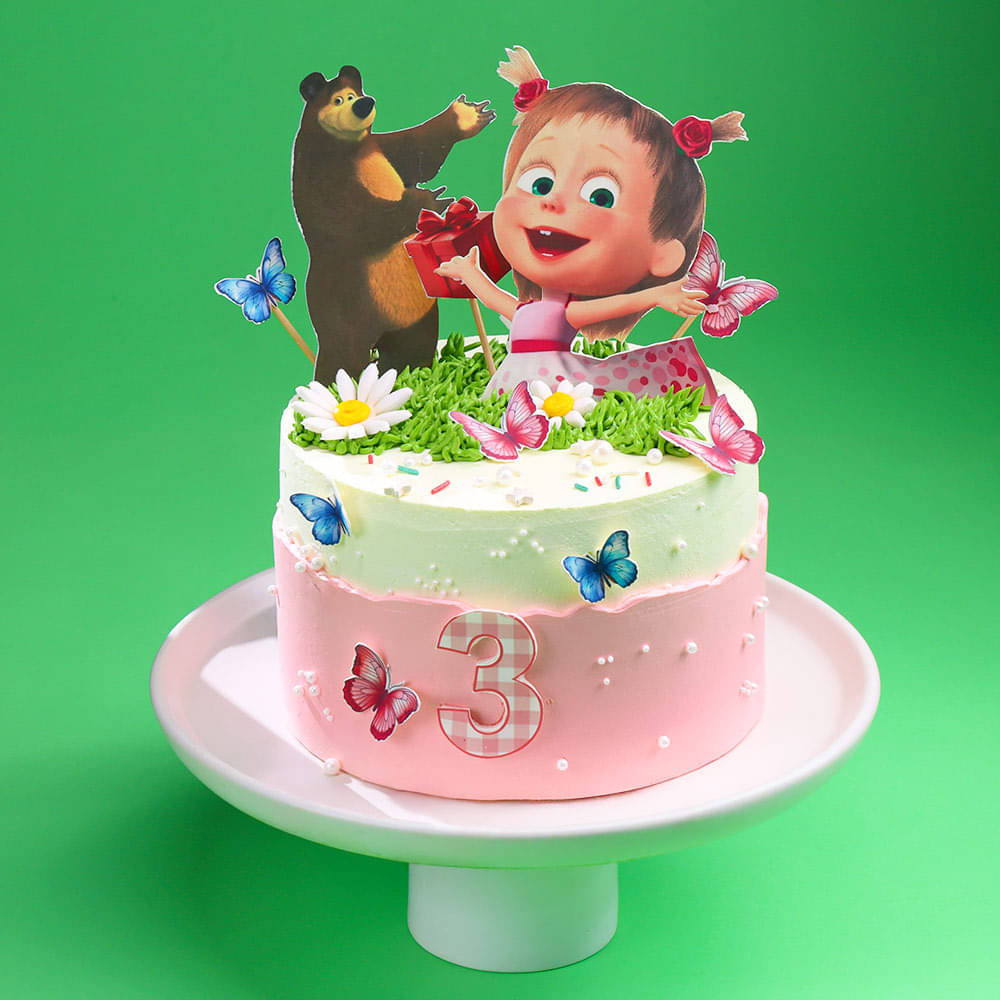 Playful Masha N Bear Theme Cake