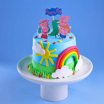 Playful Peppa And Family Theme Cake