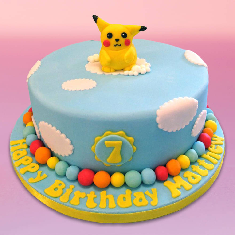 Pikachu Face Cake. Cake Design for Son and Boys. Noida & Gurgaon – Creme  Castle