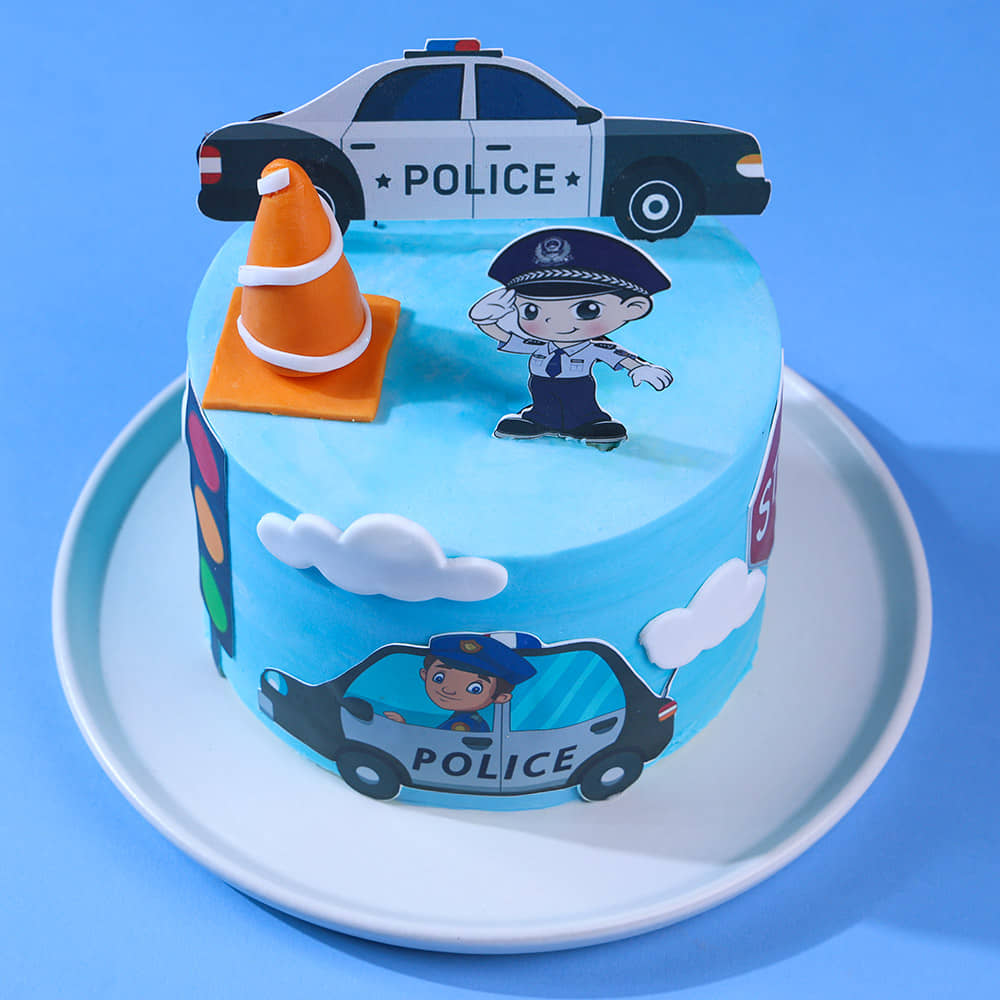 Top View of Police Patrol Cake