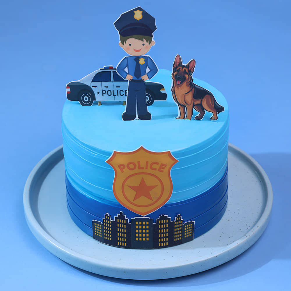 Top View of Police Patrol Squad Cake Online