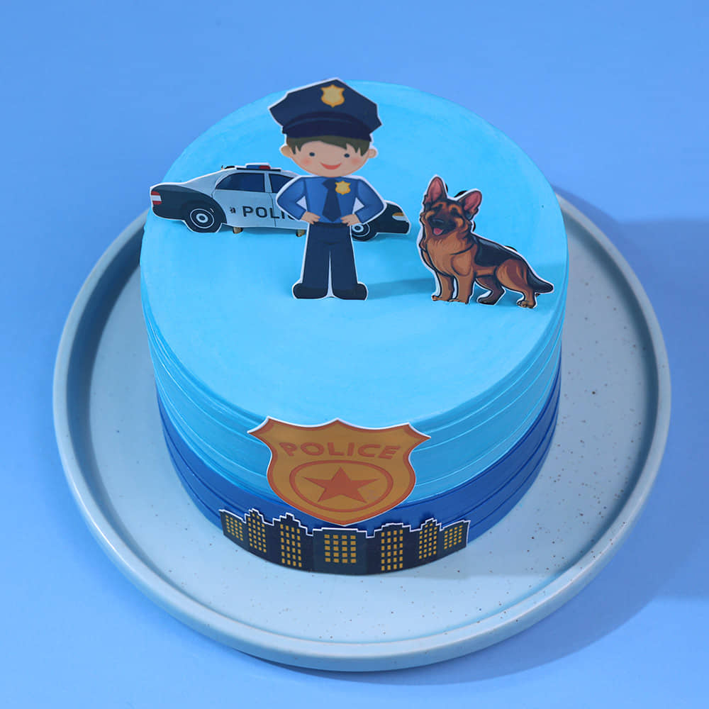 Top View of Police Patrol Squad Cake