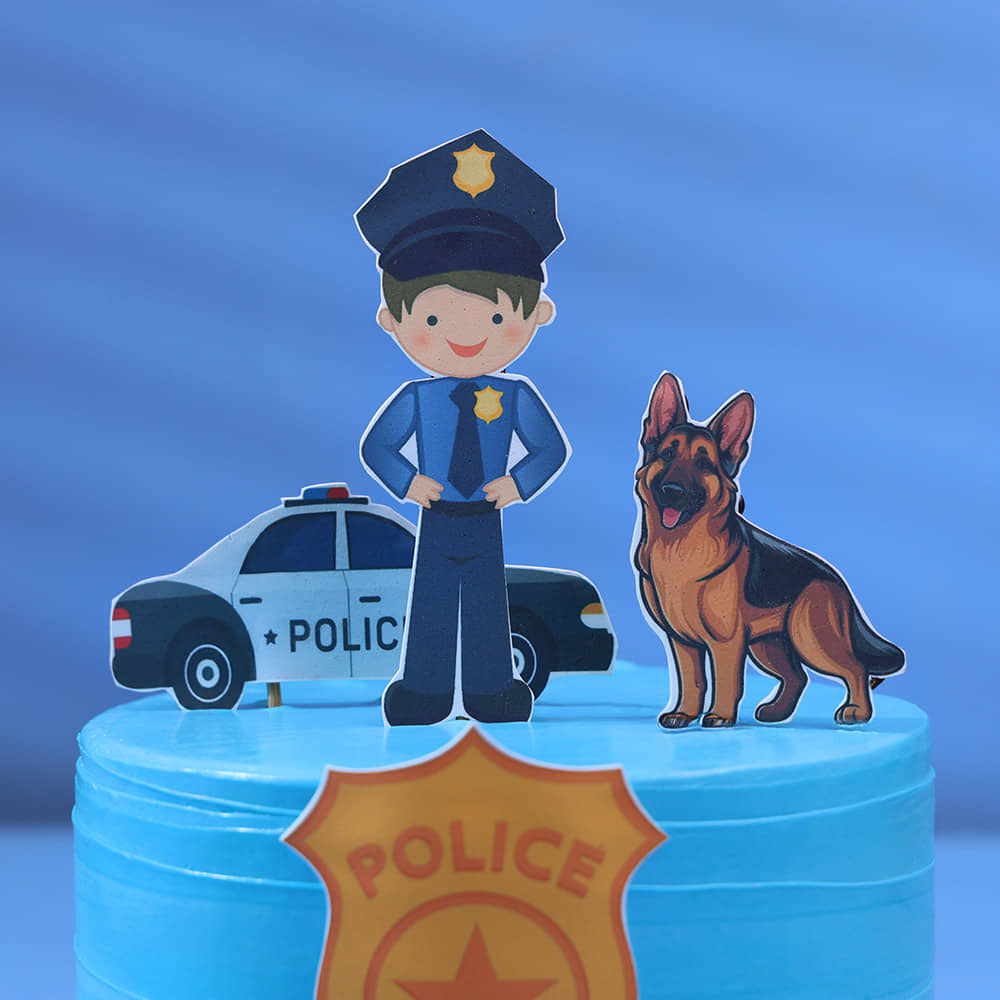 Zoomed-in View of Police Patrol Squad Cake