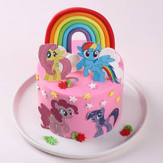 Front View of Pony Wonderland Cake