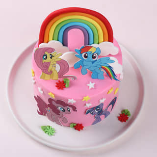 Top View of Pony Wonderland Cake