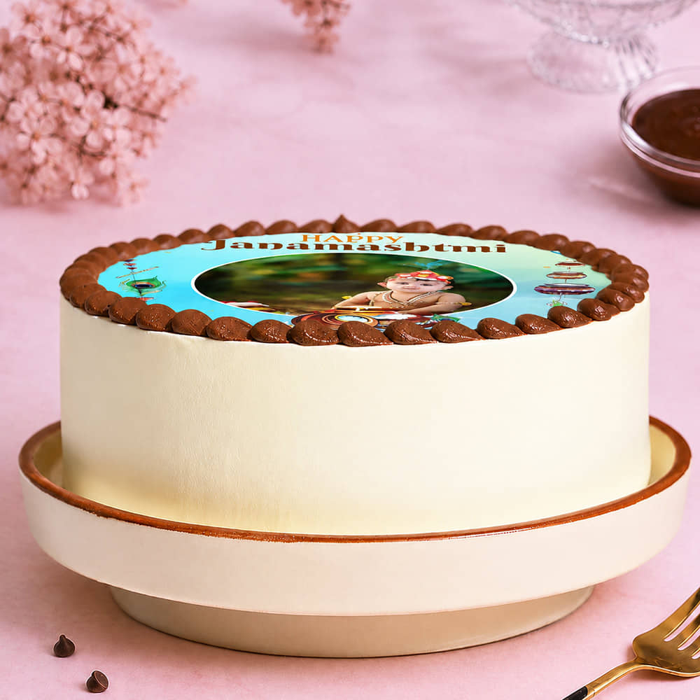 Happy Janmashtami Photo Cake