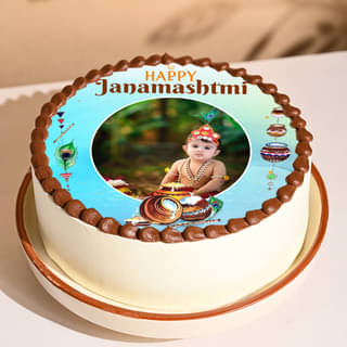 Happy Janmashtami Photo Cake