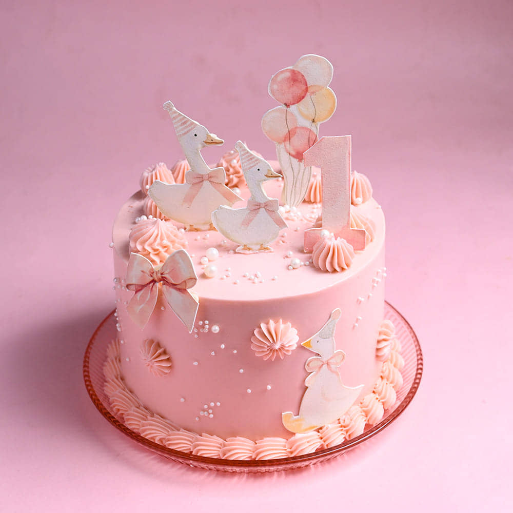 Pretty Pink Duckling Cake